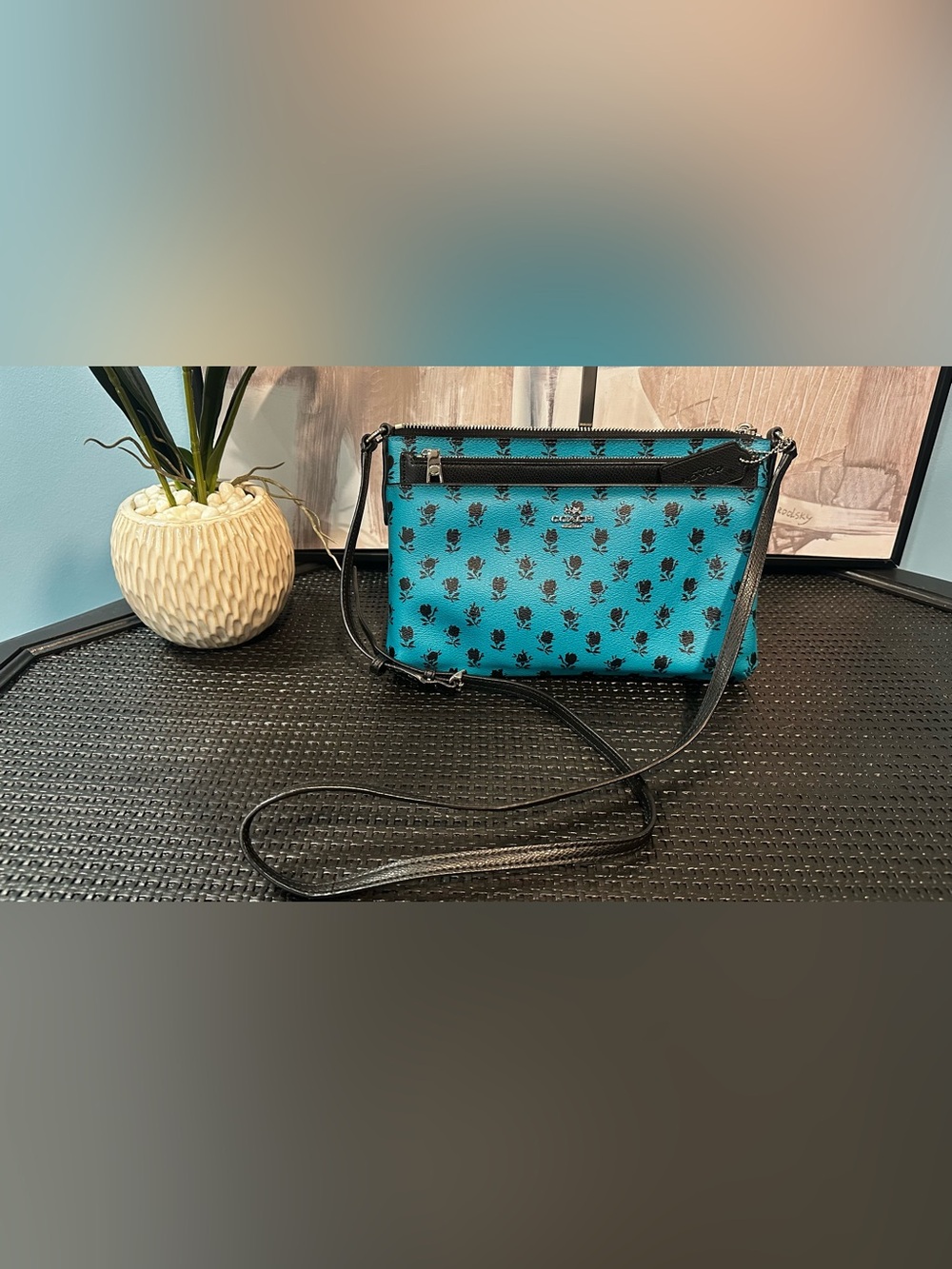 Coach East/West Pop-Up Messenger Crossbody in Badlands Floral Print